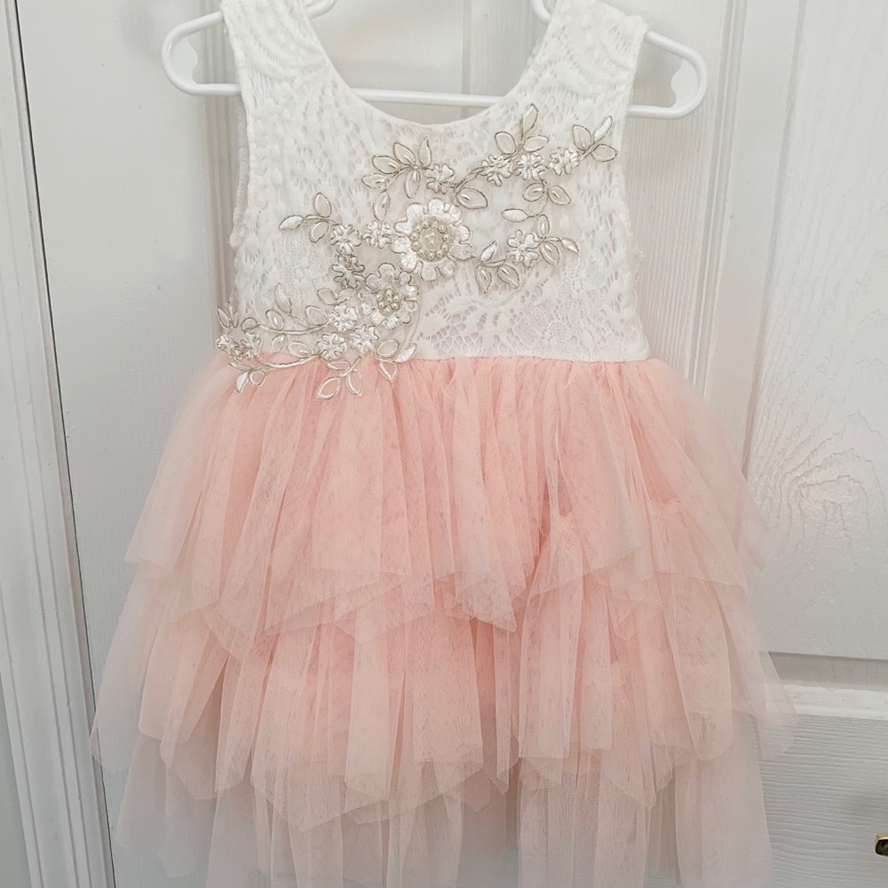 Toddler Girl Special Occasion Beaded Tutu Dress